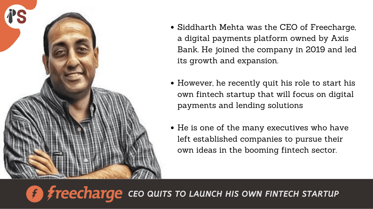 Freecharge CEO quits to launch his own fintech startup