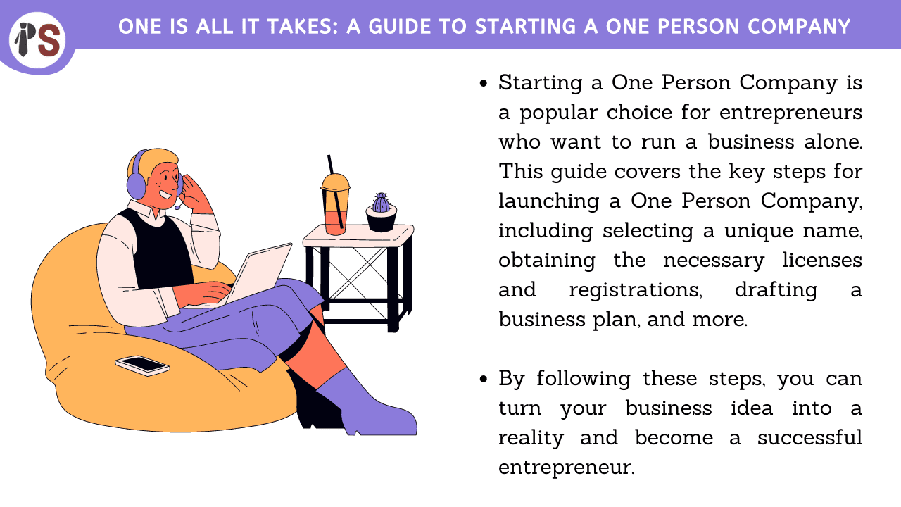 One is All It Takes: A Guide to Starting a One Person Company