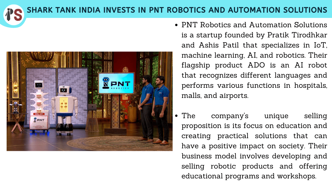 Shark Tank India Invests in PNT Robotics and Automation Solutions